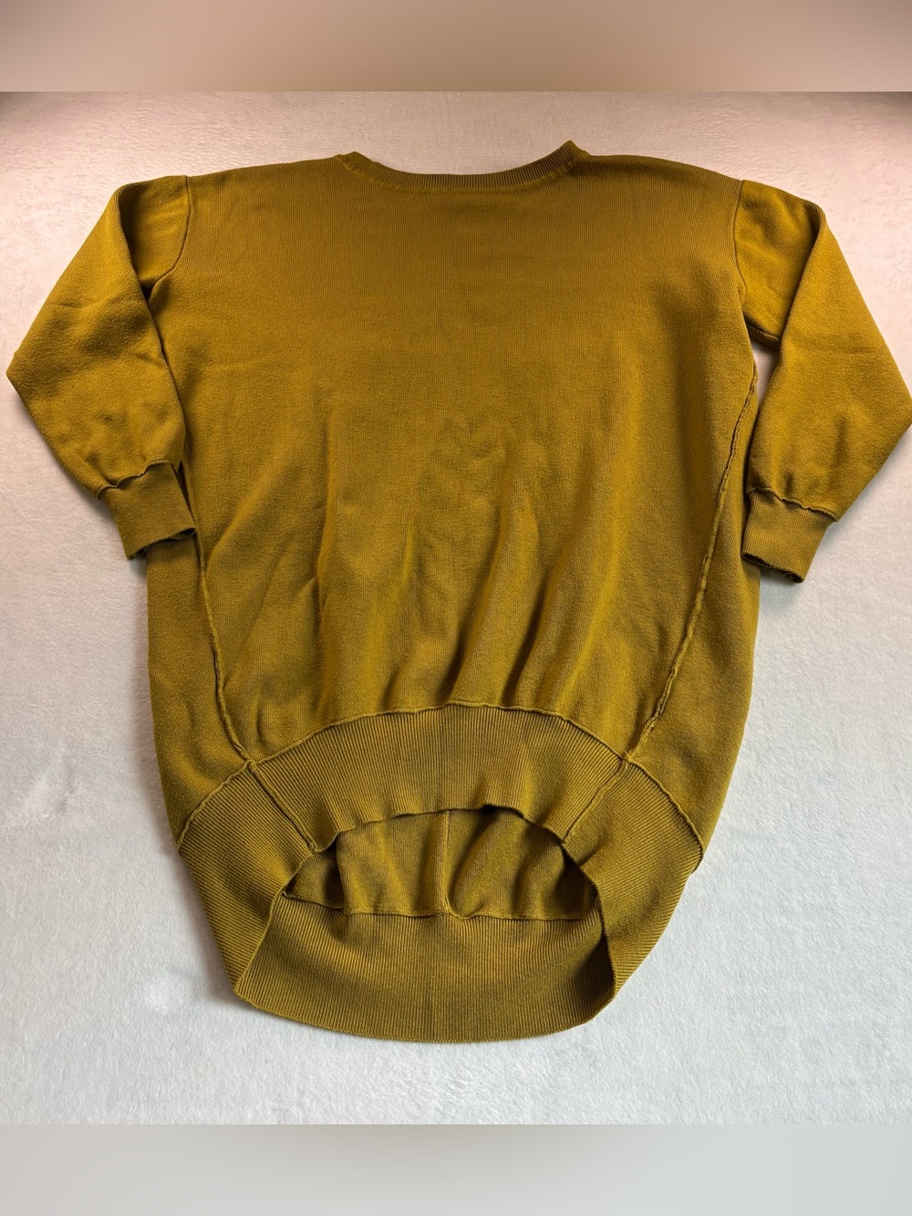 Anthropologie Ribbed Knit Pullover in Mustard Yellow